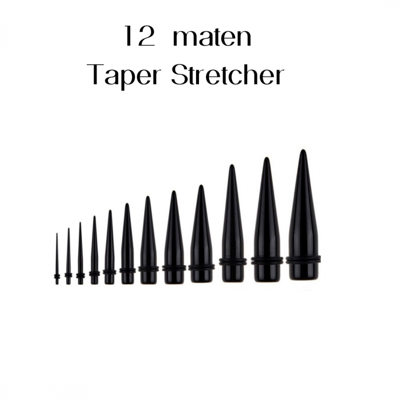 12 maten Taper stretcher 1.6 mm- 16 mm