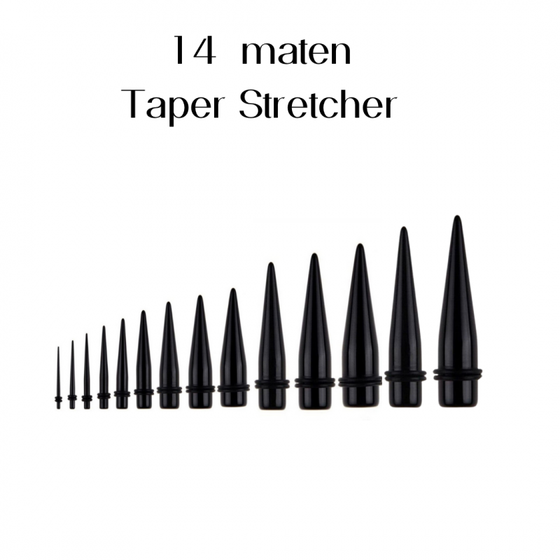 14 maten Taper stretcher 1.6 mm- 20 mm