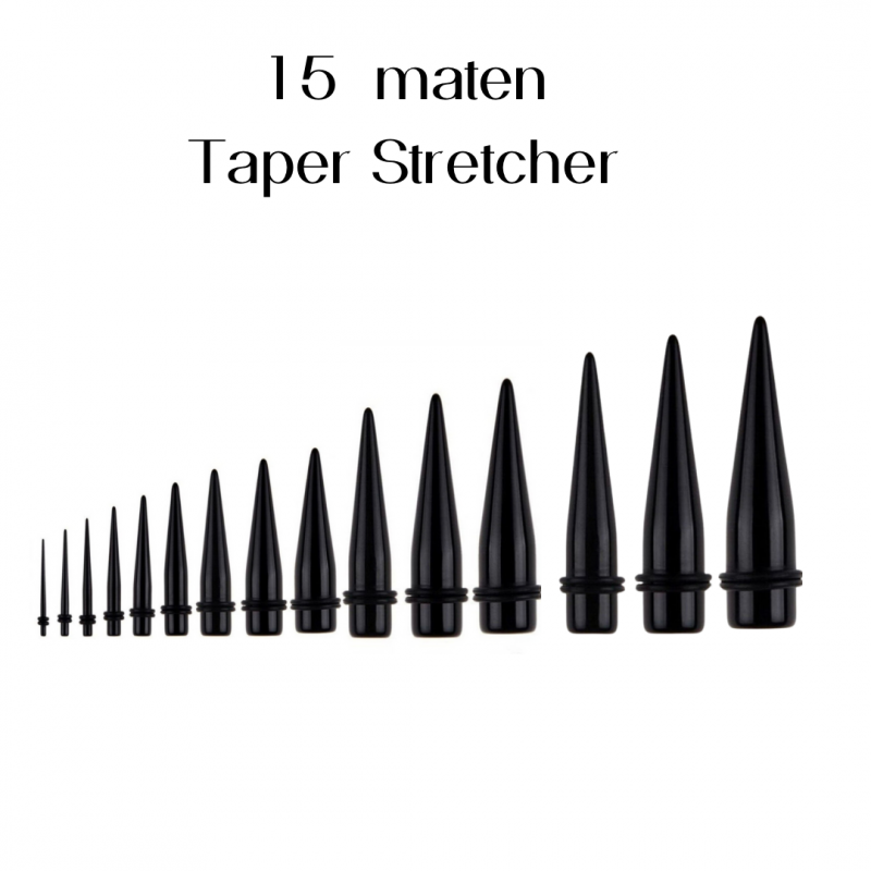 15 maten Taper stretcher 1.6 mm- 22 mm