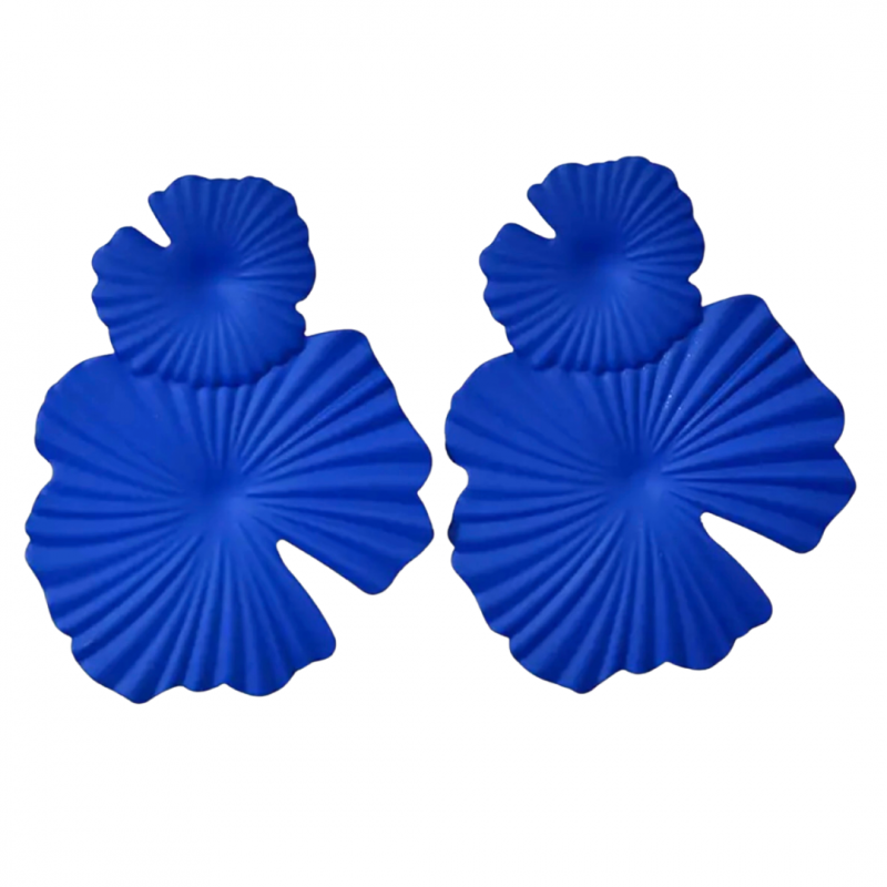 Oorbellen cobalt blauwe waaier