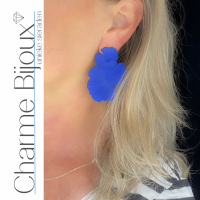 Oorbellen cobalt blauwe waaier