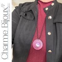 Ketting Amara paars hout verstelbaar