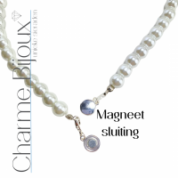 Ketting parel 8 mm magneet sluiting wit 45 cm