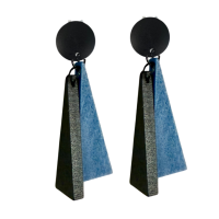 Clip oorbellen Saheli duo  hout