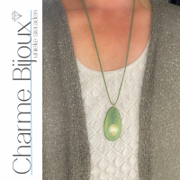 Set Amara ketting clip oorbellen groen