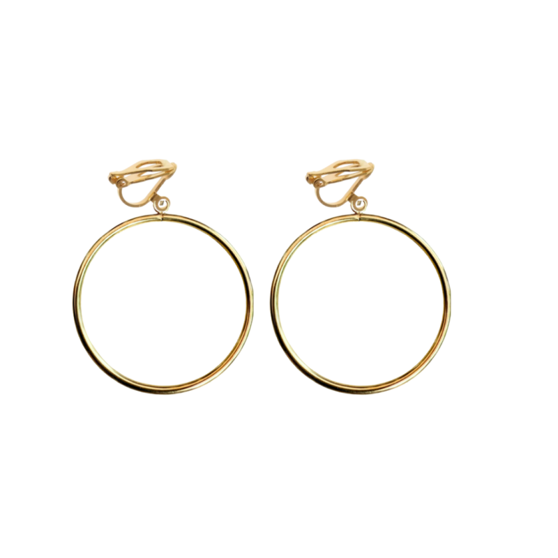 Clip oorringen goudkleurig 4.5 cm Clip oorringen goudkleurig 4.5 cm