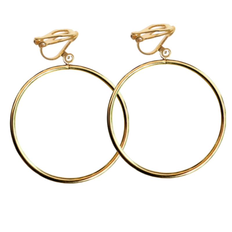 Clip oorringen Goudkleurig 7.5 cm Clip oorringen Goudkleurig 7.5 cm