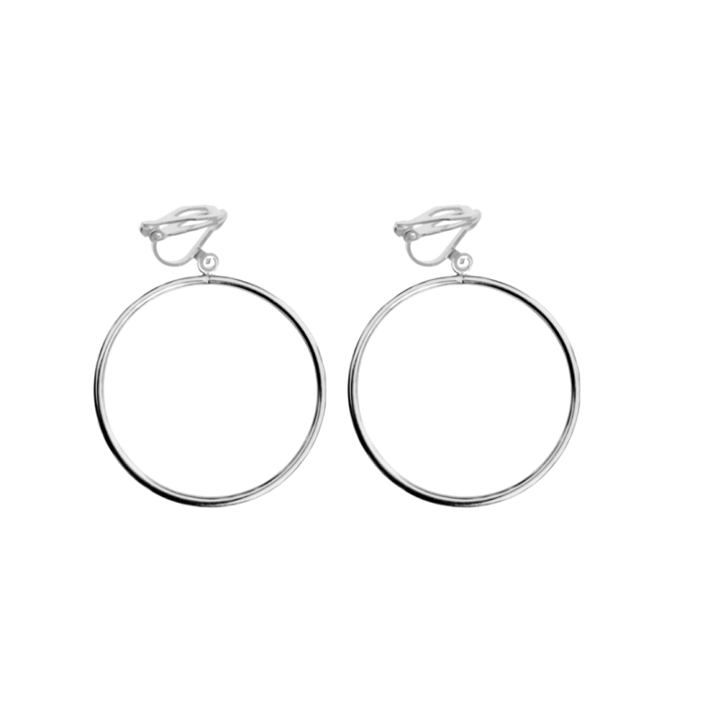 Clip oorringen zilverkleur 4.5 cm Clip oorringen zilverkleur 4.5 cm