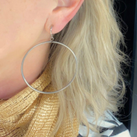 Clip oorbellen zilverkleur 6 cm