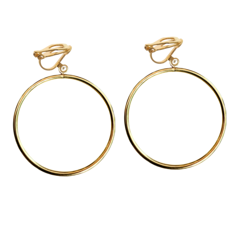 Clip oorringen goudkleur 6.5 cm Clip oorringen goudkleur 6.5 cm