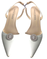 Schoenclips zilverkleur strass 2.5 cm