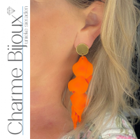 Clip oorbellen Cyril Oranje goudkleurig