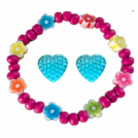 Set Doris Clip oorbellen  hart en armbandje