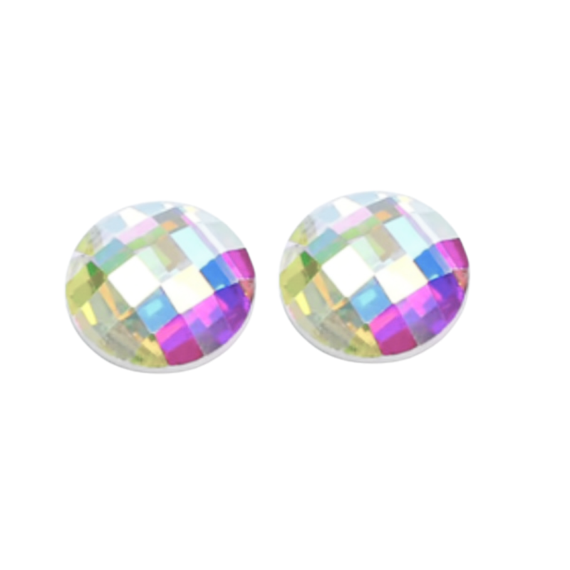 Magneet oorbellen multi kleur kunststof 12 mm
