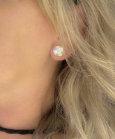 Magneet oorbellen multi kleur kunststof 12 mm