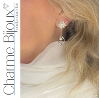 Clip oorbellen Elona zilverkleur en parel