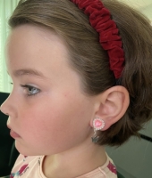 Clipoorbellen hart roze kroontje