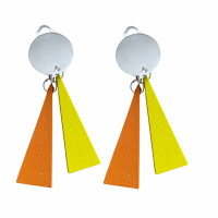 Clip oorbellen Saheli duo  hout