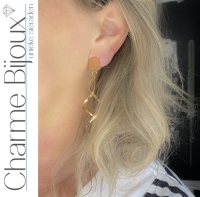 Clip oorbellen Twist Milou goudkleurig 7 cm