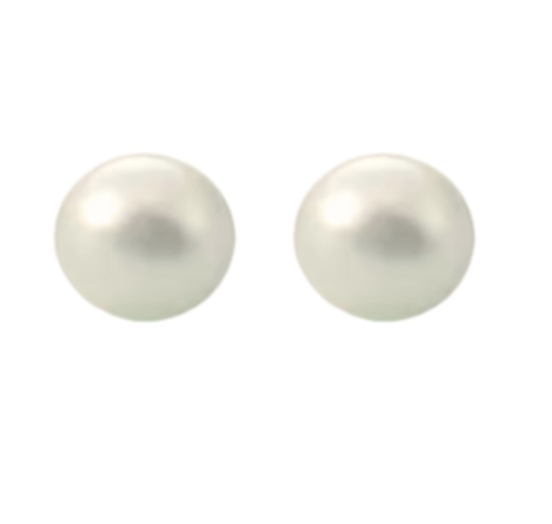 Magneet oorbellen parel wit  9.6 mm