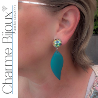Clipoorbellen Turquoise hout Morena eye