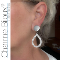 Clipoorbellen Oana Strass zilverkleur