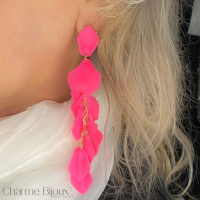 Oorbellen Cyril zuurstok roze 10 cm