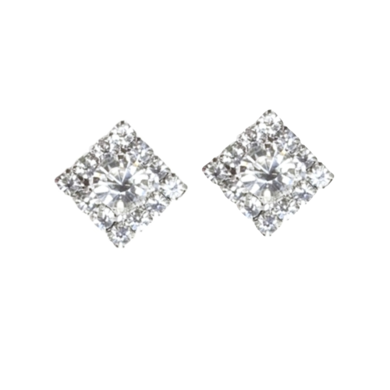 Clip oorbellen strass zilverkleur 1 cm