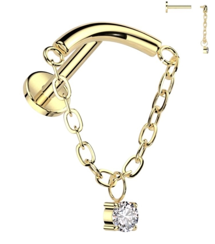 Hidden Helix zirkonia hanger goudkleur