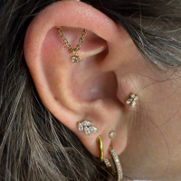 Hidden Helix zirkonia hanger goudkleur