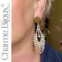Clip oorbellen goudkleurig strass wieber