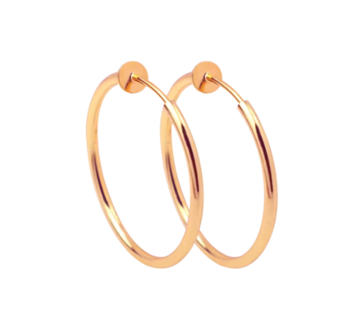 Klem oorringen rose goudkleurig 4 cm Klem oorringen rose goudkleurig 4 cm