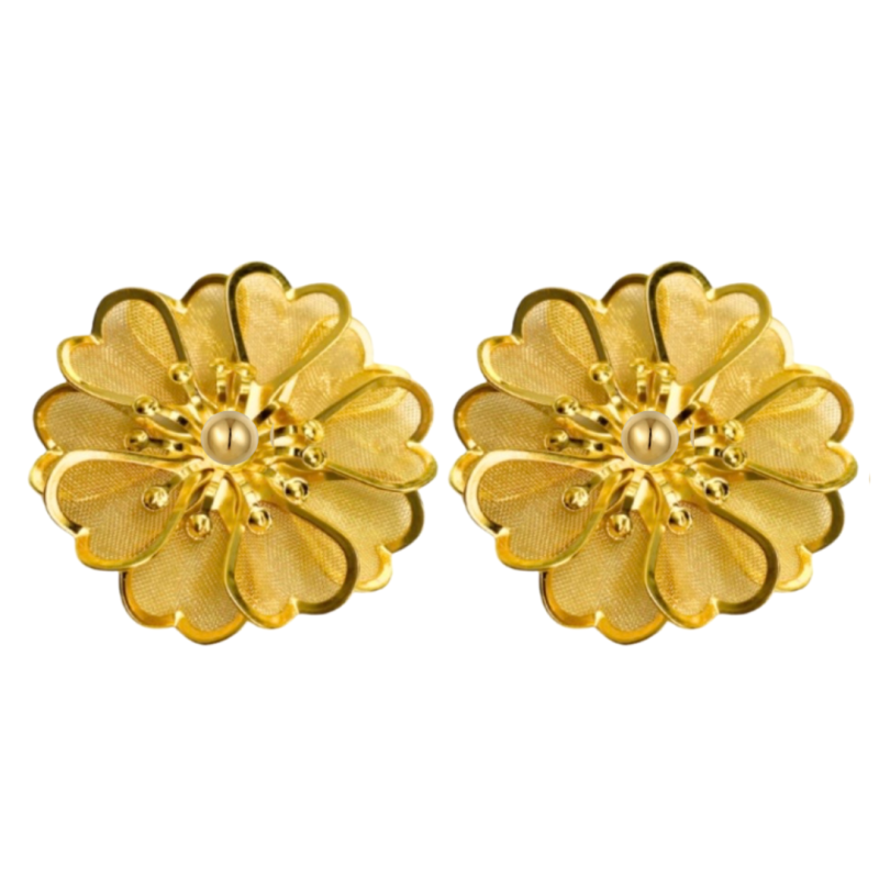 Schoenclips bloem goud geel 4 cm