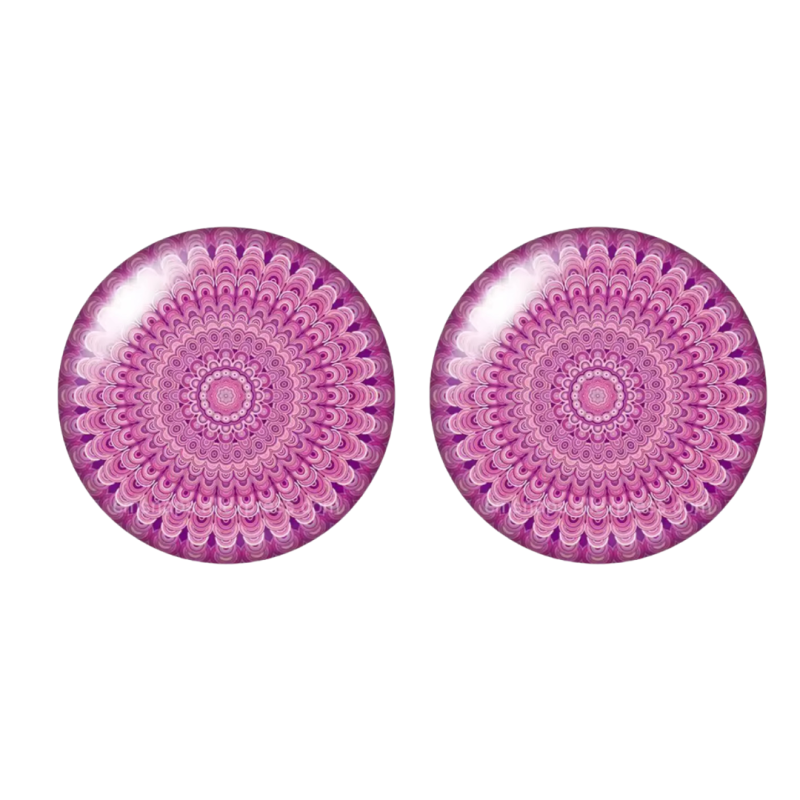 Clip oorbellen roze paars 2.5 cm