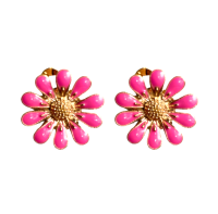 Clip oorbellen Madelief Emaille  20 mm