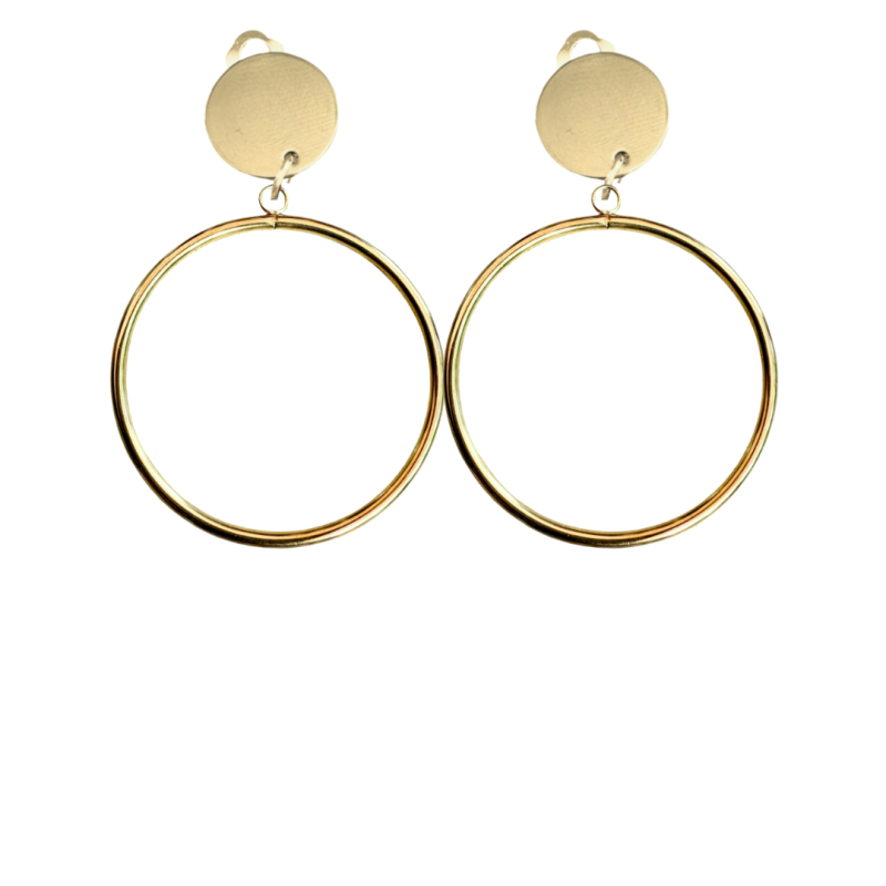 Clip oorringen goudkleurig 4.5 cm Clip oorringen goudkleurig 4.5 cm