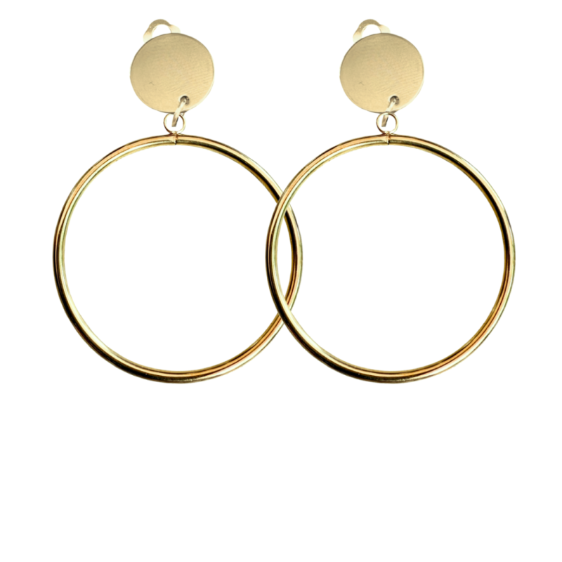 Clip oorringen goudkleurig 5.5 cm Clip oorringen goudkleurig 5.5 cm