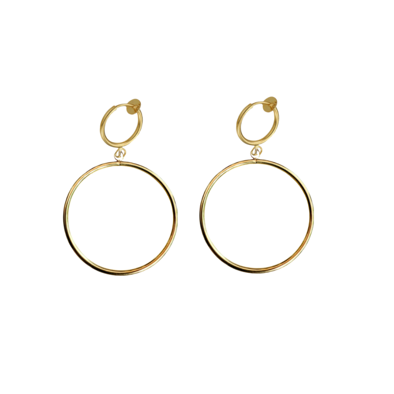 Klem oorringen goudkleurig 4.5 cm Klem oorringen goudkleurig 4.5 cm