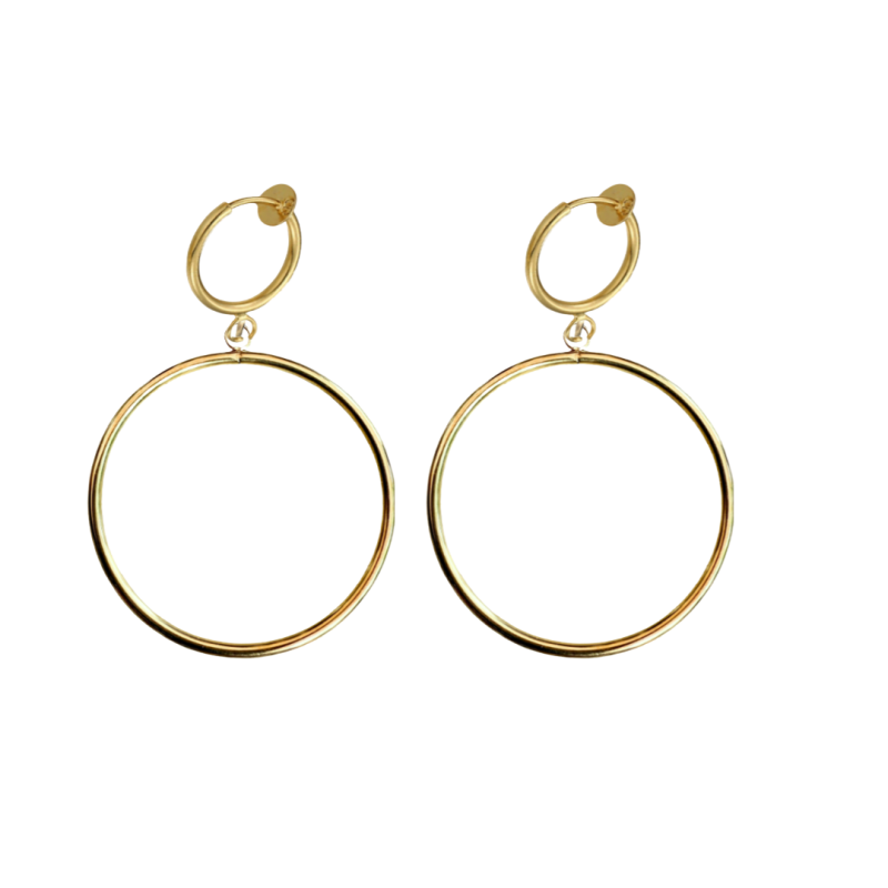 Klem oorringen goudkleurig 5 cm