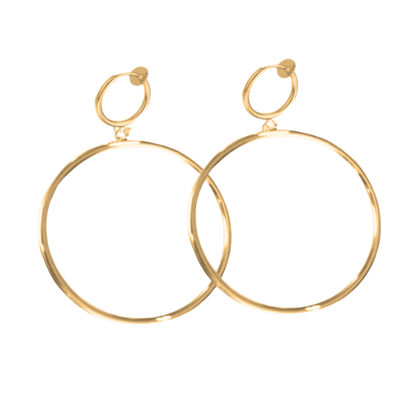 Klem oorbellen goudkleurig 6.5 cm