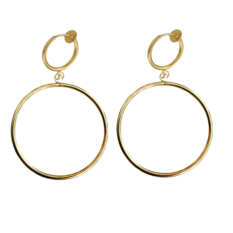 Klem oorringen goudkleurig 6.5 cm