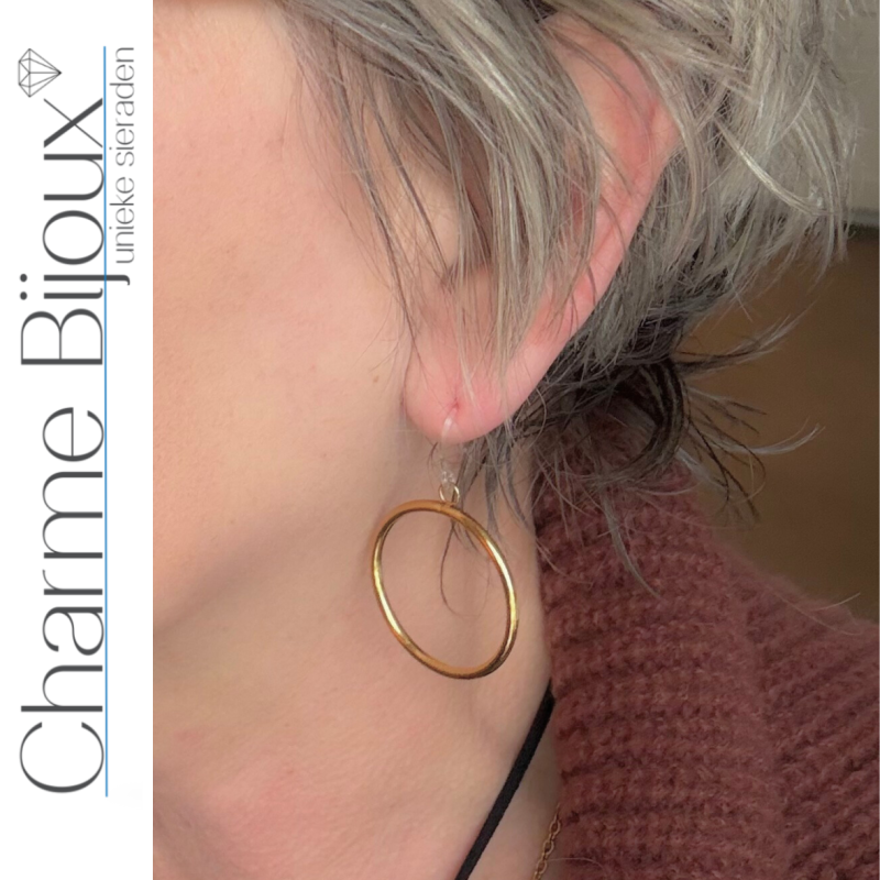 Allergievrij Oorringen goudkleurig 4.5 cm