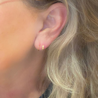 Zilveren  draai oorbellen gold plated