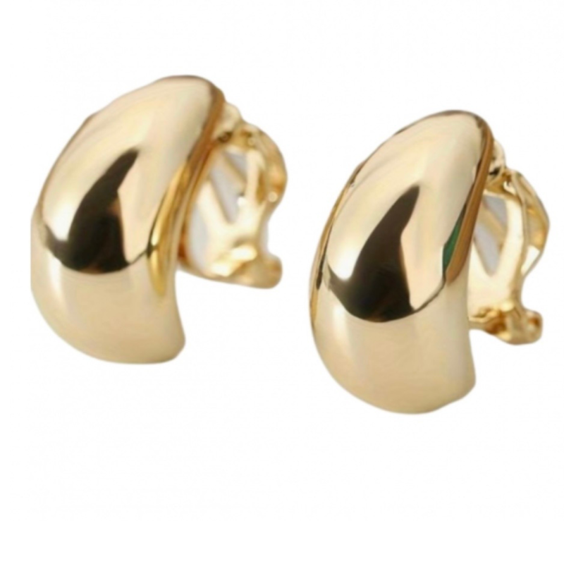 Clip oorbellen druppel goudkleur 2 cm