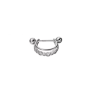Helix oorbel zilverplated zirkonia 1 stuks