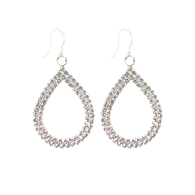 Allergievrij oorbellen Oana -zilverkleur strass