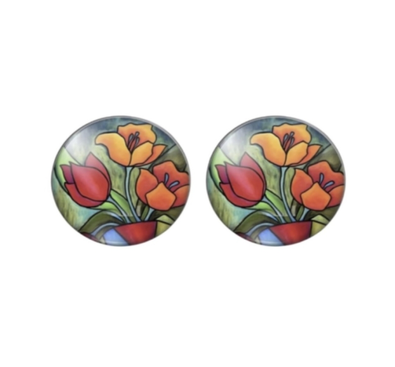 Zilveren oorbellen Tulp 1.5 Zilveren oorbellen Tulp 1.5