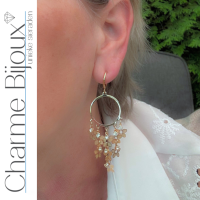 Klem oorbellen Vlinders goudkleurig strass 7 cm