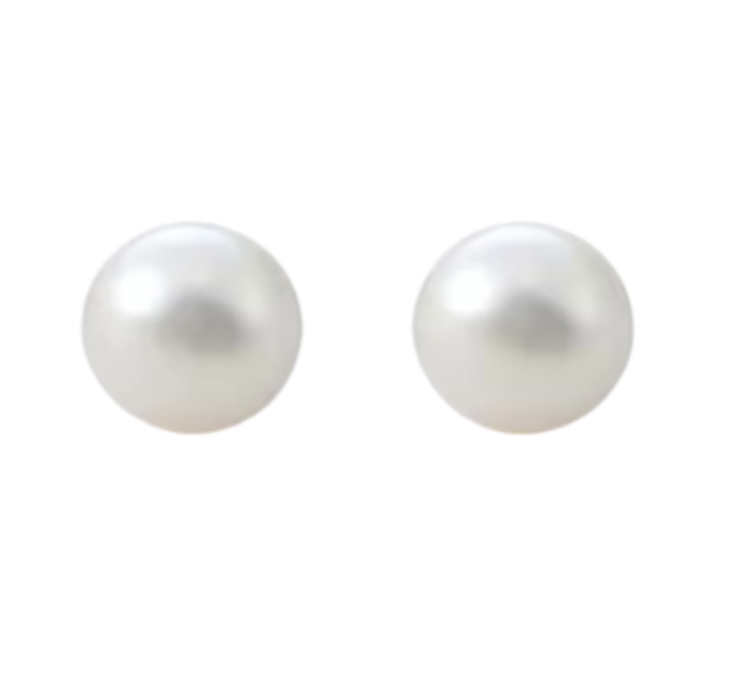 Magneet oorbellen parel 6 mm wit