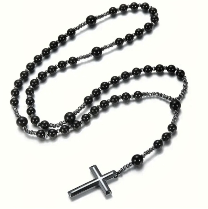 Rozenkrans ketting zwart Onyx